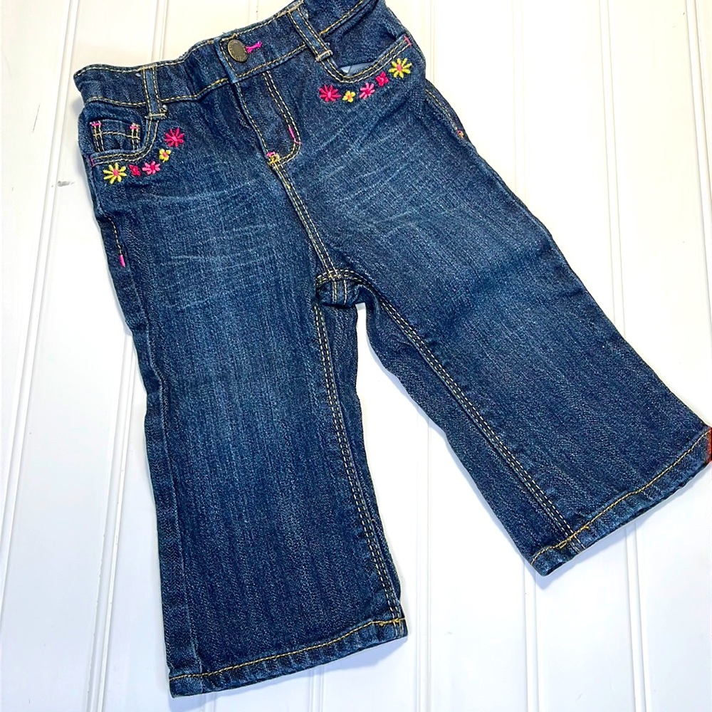 Osh Kosh Genuine Kids Embroidered Denim Jeans Size 12M